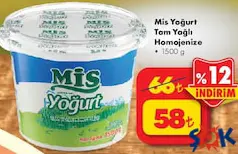 MİS YOĞURT TAM YAĞLI HOMOJENİZE 1500 G MİS YOĞURT TAM YAĞLI HOMOJENİZE 1500 G